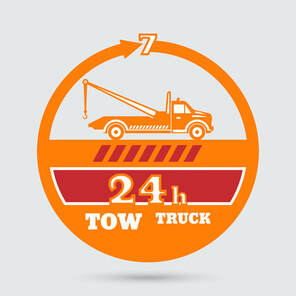 24 hour tow truck sign