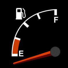 Picture of an empty gas gauge.
